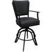 Canora Grey Sibil Swivel Stool Upholstered/Metal in Gray/Black | 48 H x 22 W x 20 D in | Wayfair E149C852A7EB42299E48A8A99D1C79C1