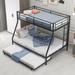 Isabelle & Max™ Alberson Twin Over Full Bunk Bed w/ Trundle Metal in Gray | 63 H x 56.3 W x 78 D in | Wayfair 26659C5659F341F5A325C0B8A79D922A