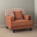 Accent Chair - Alcott Hill® French Retro Sofa Furniture Caramel Color Single S Upholstered Sofa Velvet in Black/Brown/Orange | Wayfair