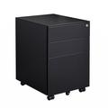 Inbox Zero 3 -Drawer Mobile File Cabinet Metal in Black | 23.62 H x 15.35 W x 17.72 D in | Wayfair AAA25328EA5C4A2A9E9C4F73DCA42FD8