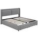 Latitude Run® Lutishia Queen Storage Panel Headboard Bed Upholstered/Linen in Gray | 43.7 H x 64.2 W x 82.7 D in | Wayfair