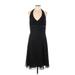 London Times Cocktail Dress - A-Line Halter Sleeveless: Black Solid Dresses - Women's Size 12