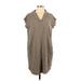 Thread & Supply Casual Dress - Mini Collared Short sleeves: Gray Print Dresses - Women's Size Small