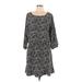 Joie Casual Dress - A-Line Scoop Neck 3/4 sleeves: Black Dresses - Women's Size Large