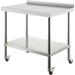 VEVOR Stainless Steel Prep Table, 30 x 24 x 35 Inch, Commercial Workstation for Kitchen Restaurant - 30 x 24 x 35 Inch