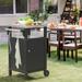 Outdoor Grilling Table Grill Cart with Wheels,Hooks ,26.85 in. W Stainless Steel Countertop Kitchen Island Cart
