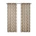 Cotton Blend Curtain Panel Pair, Scroll Geometric Print Grommet Curtain Panel Machine Washable - 63/84/95/108"