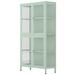 Four Glass Door Storage Cabinet with Adjustable Shelves and Feet Cold-Rolled Steel Sideboard Furniture for Living Room Kitchen