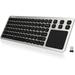 Wireless Keyboard 2.4G Wireless Touch TV Keyboard with Easy Media Control and Built-In Touchpad Mouse Solid Stainless Ultra Compact Full Size Keyboard for TV-Connected Computer Smart TV HTPC