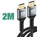 8K HDMI Cable 48Gbps 6.6FT/2M Certified Ultra High Speed HDMI-Compatible Braided Cord 4K@120Hz 8K@60Hz for Xbox Samsung Xiaomi Laptop Projectors Monitor Roku TV/PS5/HDTV/Blu-ray