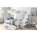 Stairway Twin-Over-Full Bunk Storage Bed w/ Drawer, Guard Rail, White