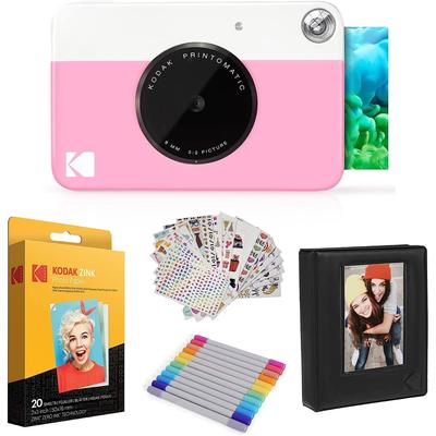 Kodak Printomatic Instant Print Camera & Photo Paper (20 Sheets) Gift Bundle