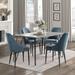 Modern 5-Piece Dining Set in Wood Finish with Metal Frame Stylish