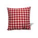 14" X 20" Red Gray And White Zippered 100% Cotton Plaid Lumbar Pillow Cover