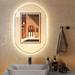 HBBOOMLIFE 32 x 20 Oval LED Wall Mirror Backlit Dimmable Bathroom Wall Mounted Mirror w/ 3-Color Lights & Smart Touch Switch Lighted Vanity Makeup Mirror w/Memory