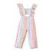 EHQJNJ Baby Clothes For Girls 3-6 Months Toddler Kids Girls Jumpsuit Short Sleeve Shorts Girls Trousers Lace up Waist Multi Color Plaid Personality Jumpsuit Pink Patchwork Baby