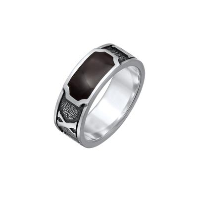 KUZZOI Siegelring Römische Zahlenfolge Emaille 925 Silber 64 Herren Image