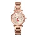 Women's Fossil Rose Gold Houston Cougars Carlie Stainless Steel Watch