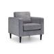 Chenille Fabric Grey Armchair