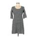 Pink Rose Cocktail Dress - Sweater Dress: Gray Marled Dresses - Women's Size Medium