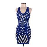 Forever 21 Casual Dress Keyhole Sleeveless: Blue Graphic Dresses - Women's Size Medium