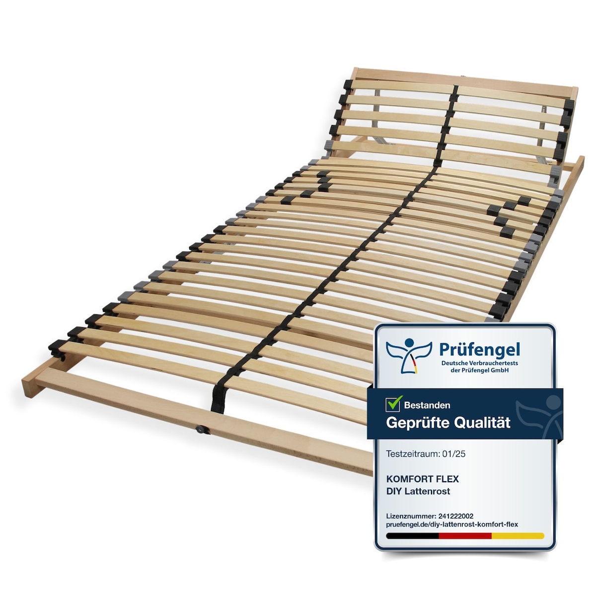Sleepneo Lattenrost 120x200, Kopfteil verstellbar, Ergonomischer 7 Zonen Lattenrost, Buchenholz, 28 Latten, Hergestellt in Deutschland,Selbstmontage,bis 150Kg Image
