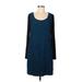 Phoebe Couture Casual Dress - Shift Scoop Neck Long sleeves: Blue Color Block Dresses - Women's Size 8