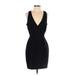 Amanda Uprichard Casual Dress - Sheath Plunge Sleeveless: Black Print Dresses - Women's Size Small