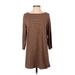 J.Jill Casual Dress - Mini: Brown Print Dresses - Women's Size Small