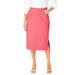 Plus Size Women's Comfort Waist Stretch Denim Midi Skirt by Jessica London in Tea Rose (Size 22) Elastic Waist Stretch Denim