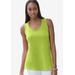 Plus Size Women's Scoop-Neck Sweater Tank by Jessica London in Dark Lime (Size 1X)