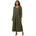 Plus Size Women's 2-Piece Knit Duster Set by The London Collection in Dark Olive Green (Size 22/24)