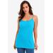 Plus Size Women's Stretch Cotton Cami by Jessica London in Ocean (Size 26/28) Straps