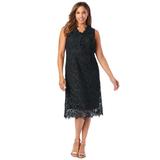 Plus Size Women's Lace Midi Dress by Jessica London in Black (Size 14 W)