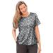 Plus Size Women's The Swim Tee by Swim 365 in Black White Abstract (Size 22/24) Rash Guard