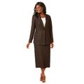 Plus Size Women's Single-Breasted Skirt Suit by Jessica London in Chocolate (Size 26) Set