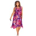 Plus Size Women's Sharktail Beach Cover Up by Swim 365 in Spice Hibiscus (Size 34/36) Dress