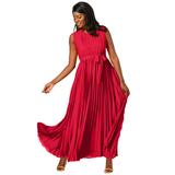 Plus Size Women's Pleated Maxi Dress by Jessica London in Vivid Red (Size 28 W)