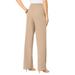 Plus Size Women's Wide-Leg Bend Over® Pant by Roaman's in New Khaki (Size 18 WP)