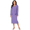 Plus Size Women's Two-Piece Skirt Suit with Shawl-Collar Jacket by Roaman's in Vintage Lavender (Size 40 W)