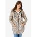 Plus Size Women's Fleece Zip Hoodie Jacket by Roaman's in Heather Oatmeal Animal (Size 1X)