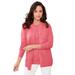 Plus Size Women's Fine Gauge Cardigan by Jessica London in Tea Rose (Size 12) Sweater