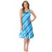 Plus Size Women's Sleeveless Knit Chemise Sleepshirt by Dreams & Co. in Paradise Blue Multi Stripe (Size 4X)