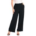 Plus Size Women's June Fit Wide-Leg Corner Office Pants by June+Vie in Black (Size 14 W)
