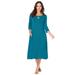 Plus Size Women's Twisted Keyhole A-line Dress by Jessica London in Deep Teal (Size 26 W)