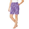 Plus Size Women's Print Pajama Shorts by Dreams & Co. in Plum Burst Daisy Butterfly (Size 22/24) Pajamas