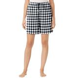 Plus Size Women's Woven Sleep Short by Dreams & Co. in Black White Check (Size 1X)