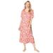 Plus Size Women's Long Print Sleepshirt by Dreams & Co. in Sugar Melon Floral (Size 1X/2X) Nightgown