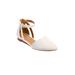 Extra Wide Width Women's The Paris Flat by Comfortview in White (Size 7 WW)