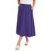 Plus Size Women's Soft Ease Midi Skirt by Jessica London in Midnight Violet (Size 26/28)